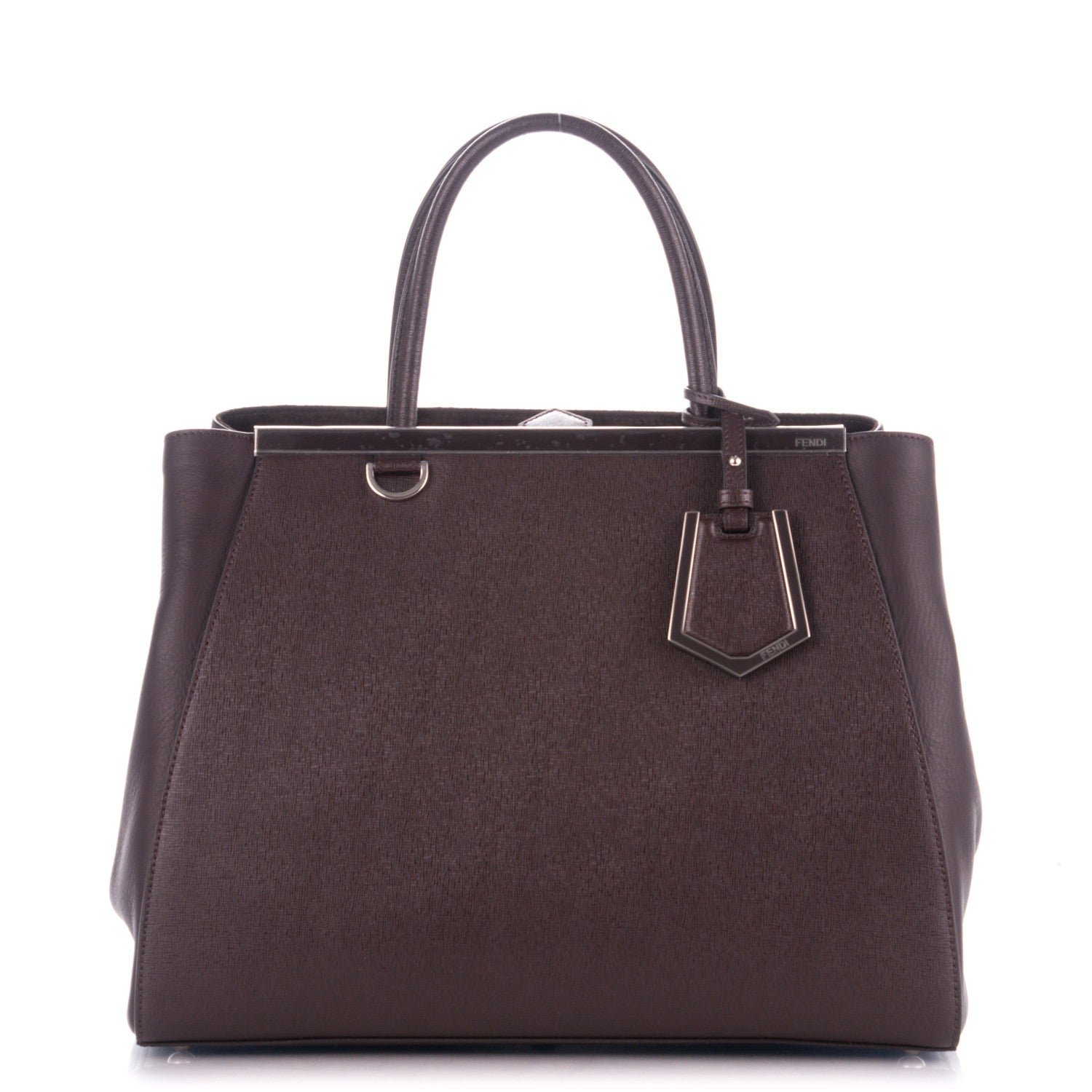 Fendi Vitello Elite Regular 2Jours Tote Caffe Noir 1 of 7