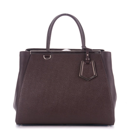 Fendi Vitello Elite Regular 2Jours Tote Caffe Noir 1 of 7