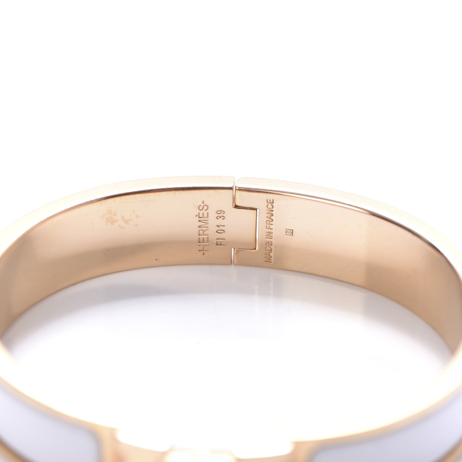 Hermes Enamel Narrow Clic Clac H Bracelet PM White 12 of 14