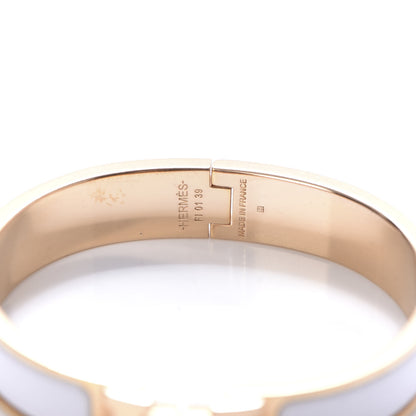 Hermes Enamel Narrow Clic Clac H Bracelet PM White 12 of 14