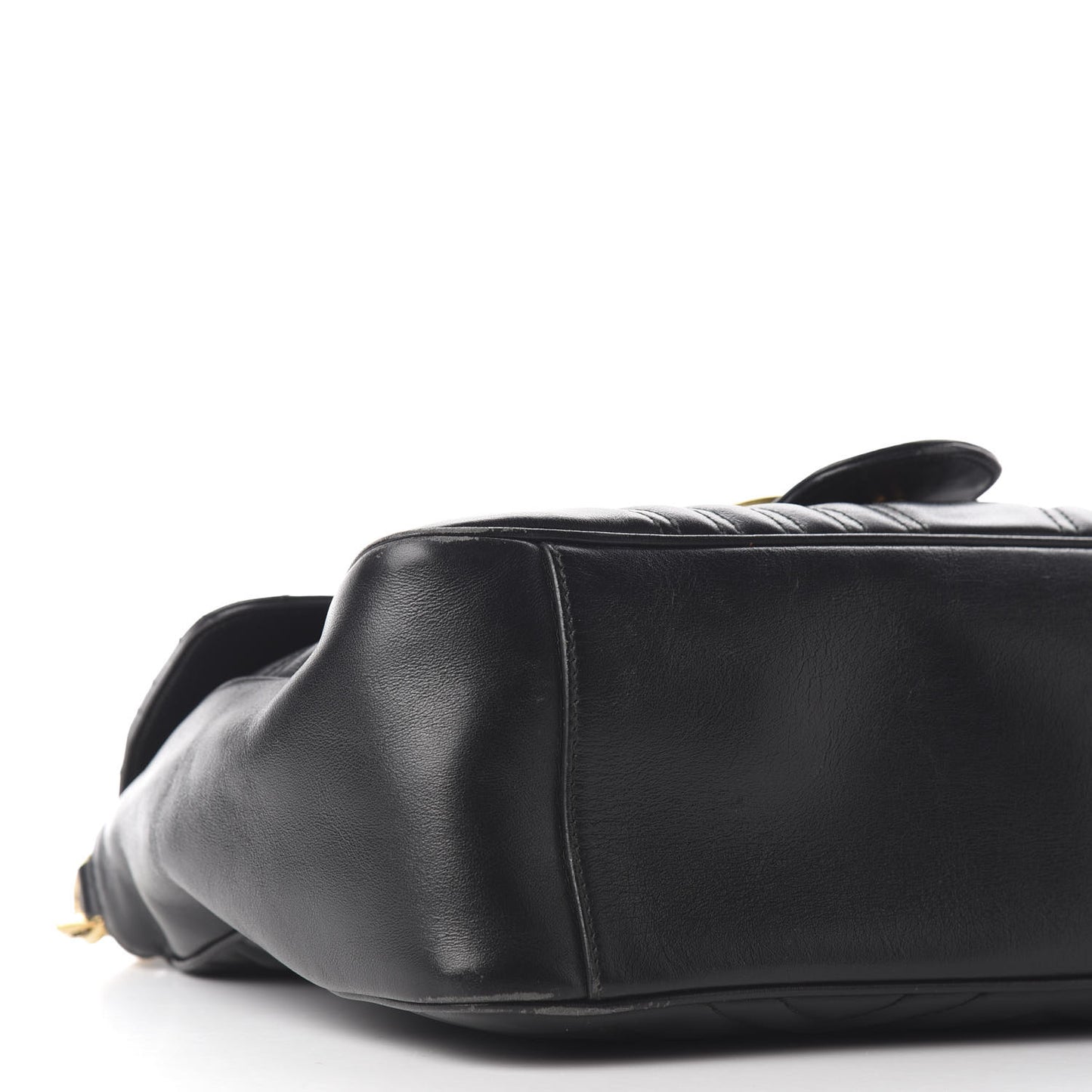 Calfskin Matelasse Medium GG Marmont Top Handle Shoulder Bag Black
