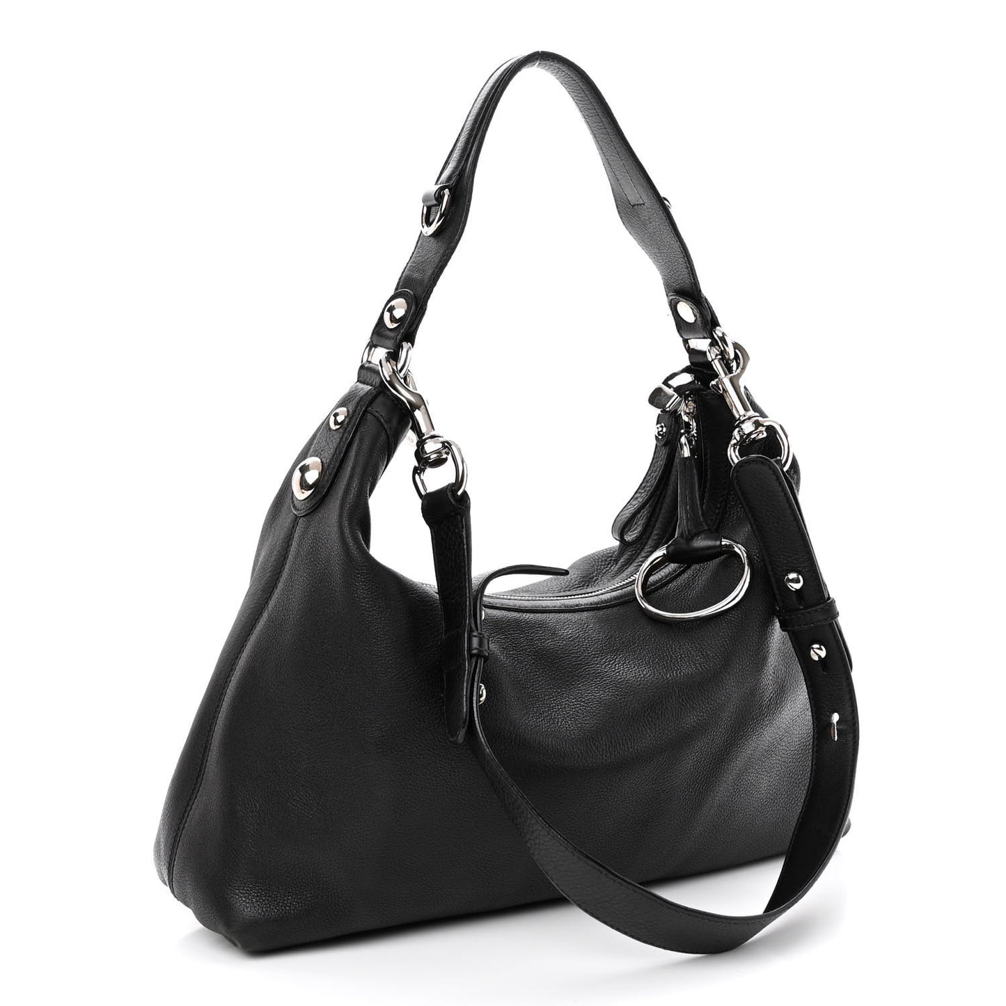 Calfskin Icon Bit Medium Hobo Black