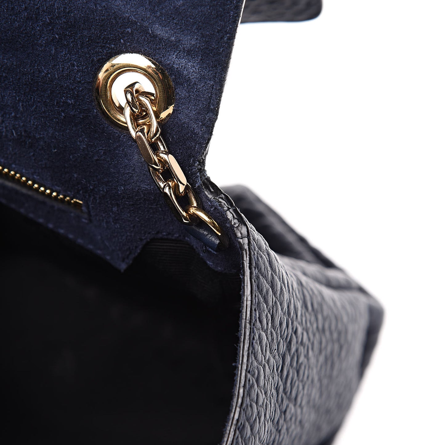 Signature Grain Large Mildenhall Shoulder Bag Blue Carbon