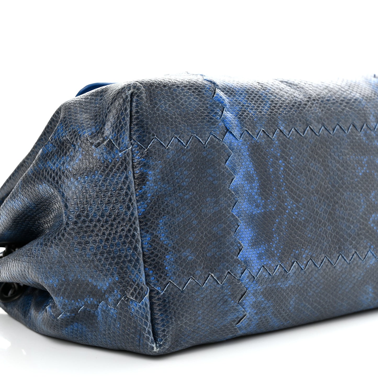 Vesuvio Karung Nappa Intrecciato Cravatteria Small Flap Shoulder Bag Bleuette