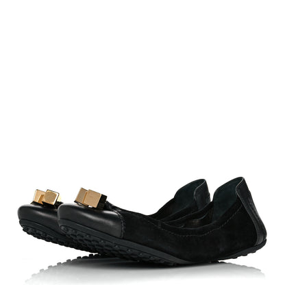 Louis Vuitton Suede Lovely Ballet Flats 37 Black 3 of 8
