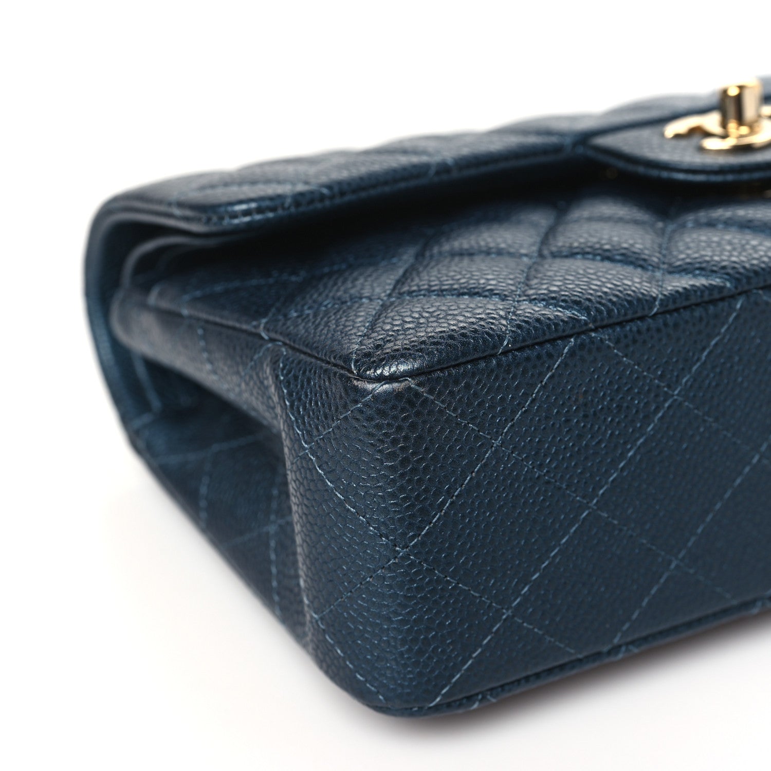 Chanel Iridescent Caviar Quilted Small Double Flap Dark Blue 9 of 10