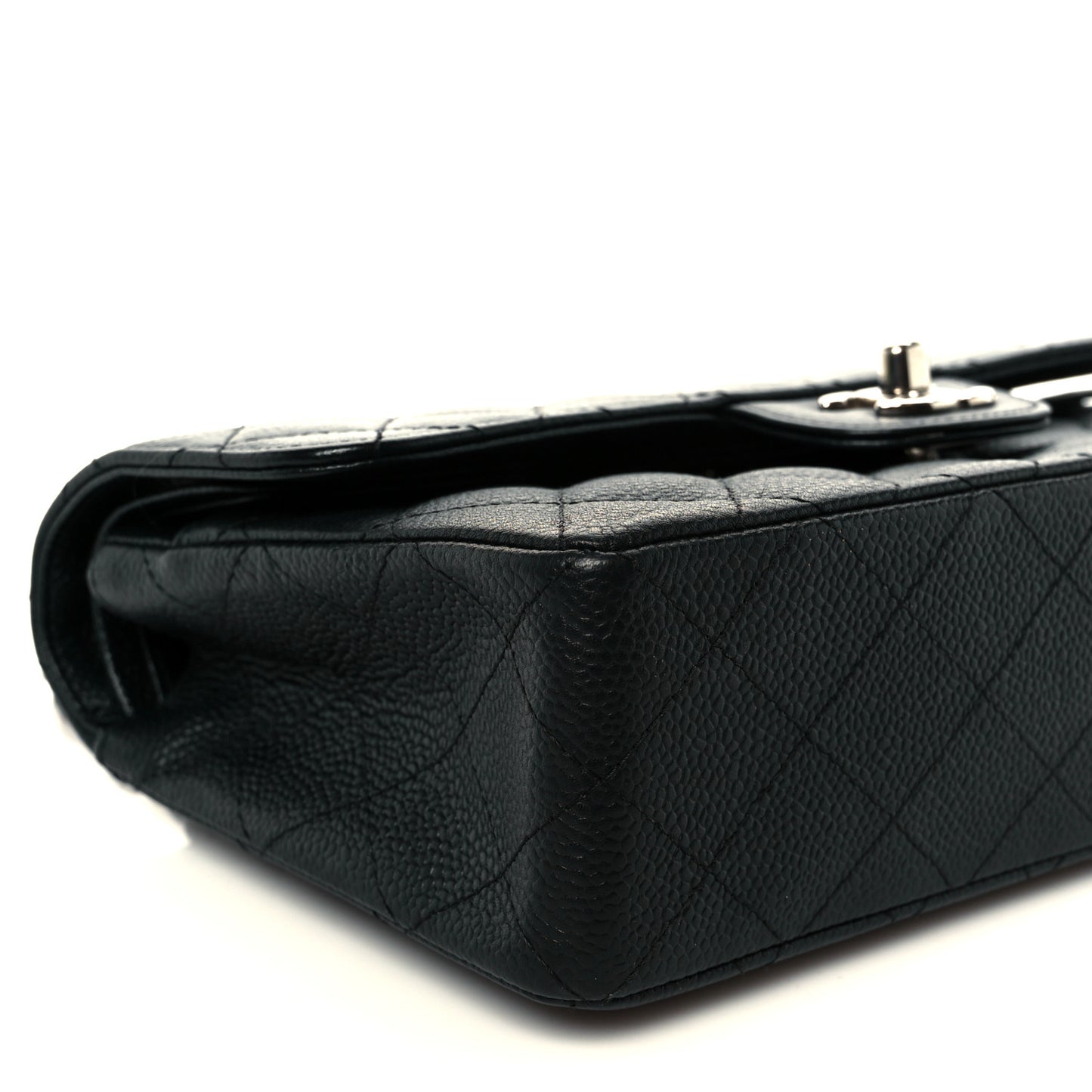 Caviar Quilted Small Double Flap Black