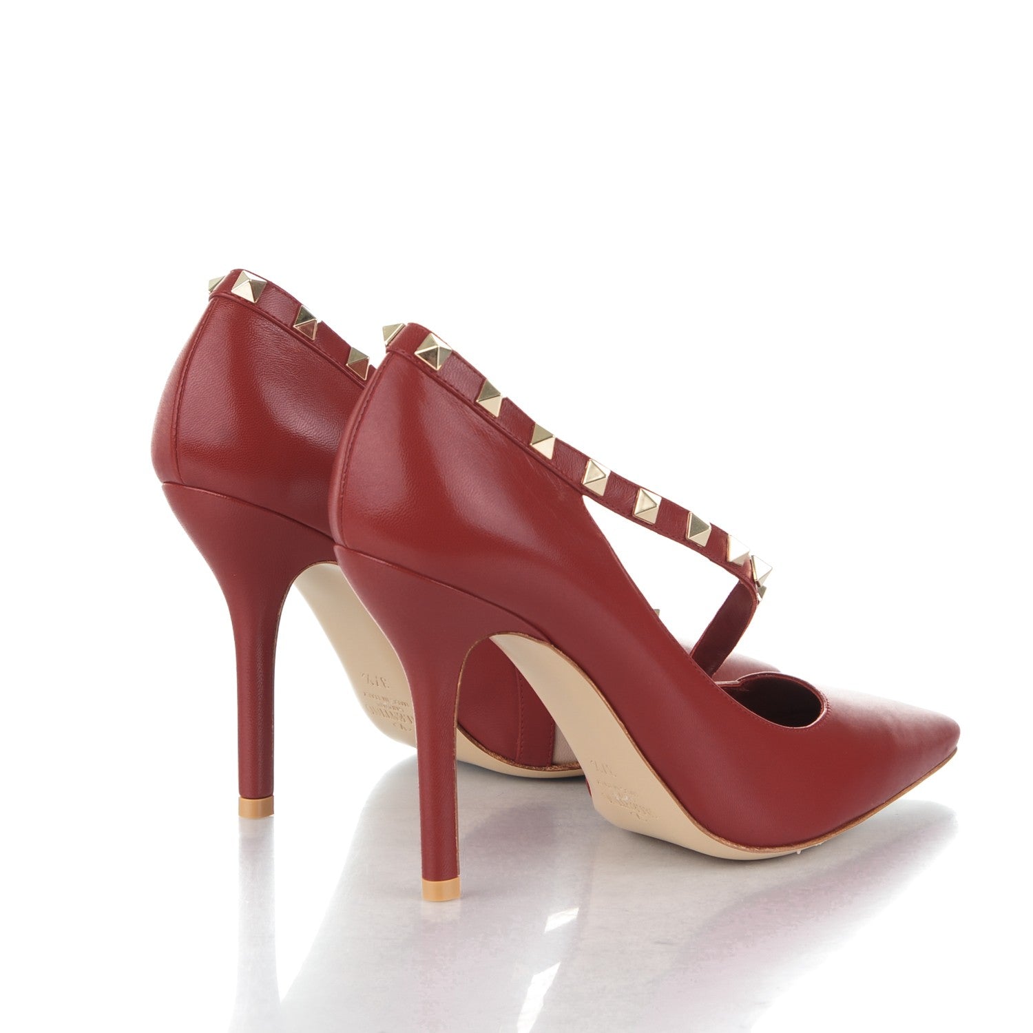 Valentino Garavani Nappa Rockstud Cross Strap D'Orsay 105mm Pumps 37.5 Rosso Valentino 4 of 7
