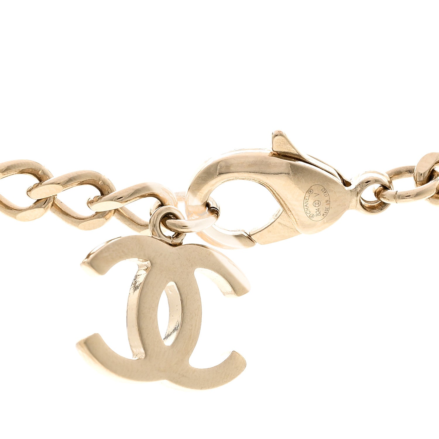 Chanel Crystal Chain CC Link Choker Gold Silver 4 of 4