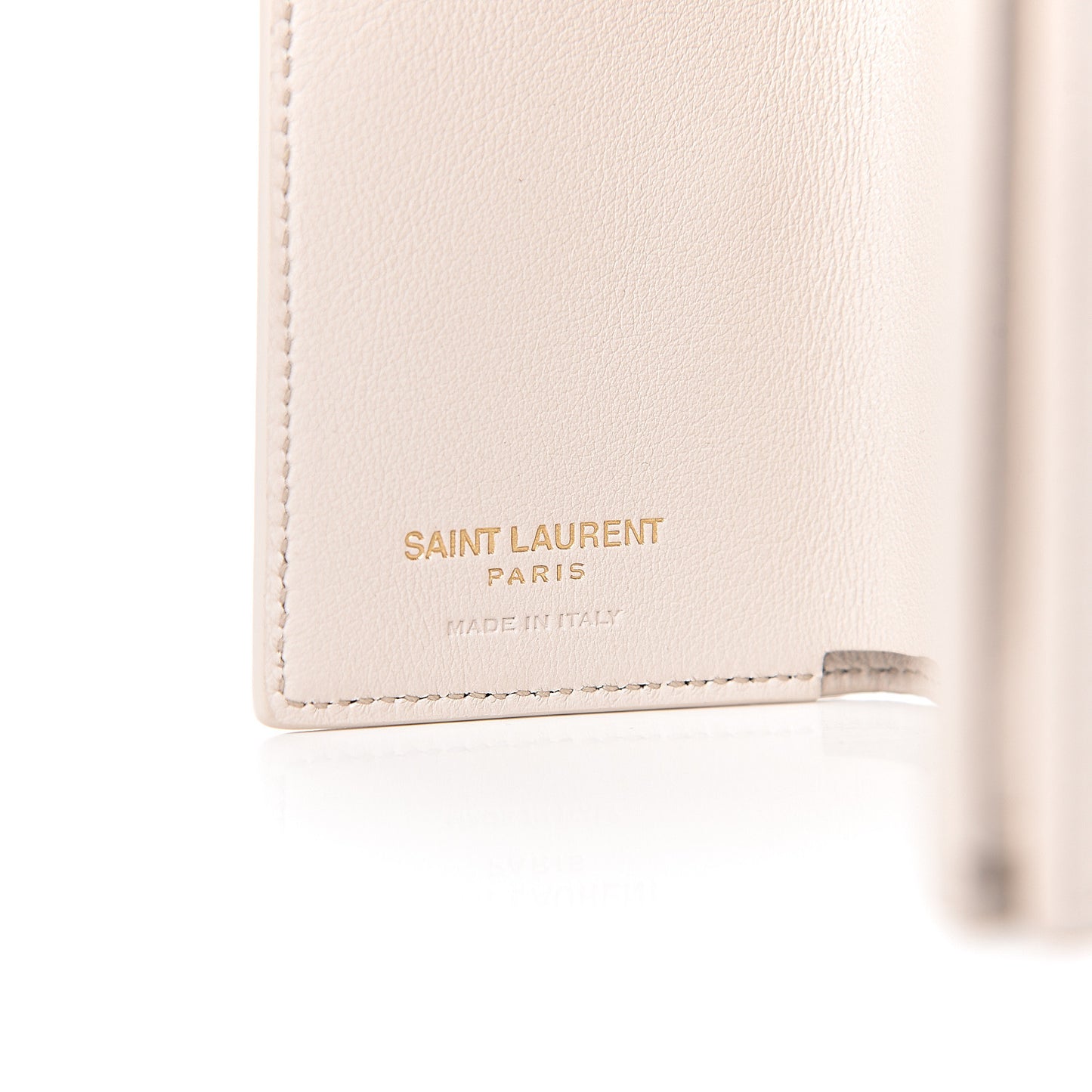 Smooth Calfskin Monogram Tiny Line Wallet White