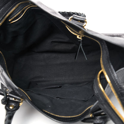 Balenciaga Chevre Gold Metallic Edge Hardware City Black 5 of 10