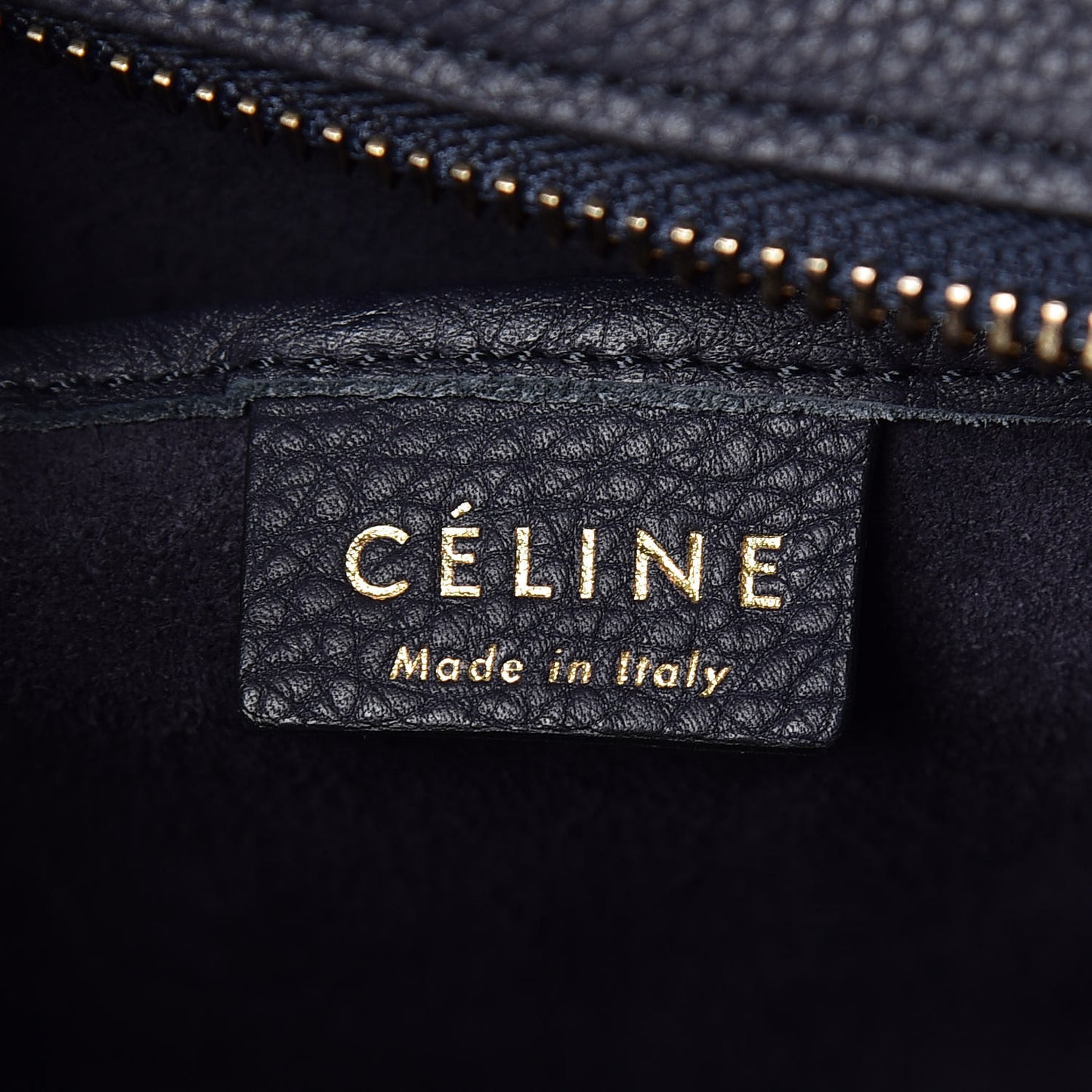 Drummed Calfskin Nano Luggage Navy Blue