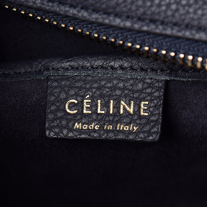 Celine Drummed Calfskin Nano Luggage Navy Blue 8 of 9