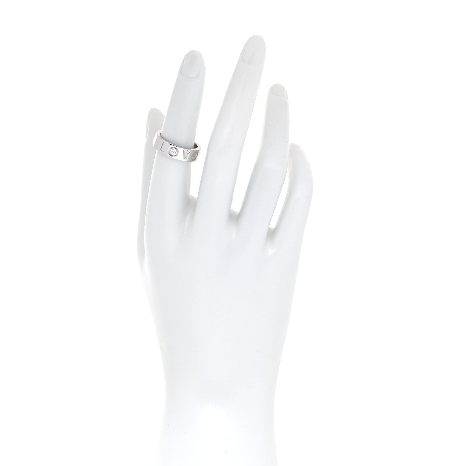 Cartier 18K White Gold Diamond 5.5mm Christmas LOVE Ring 52 6 2 of 4