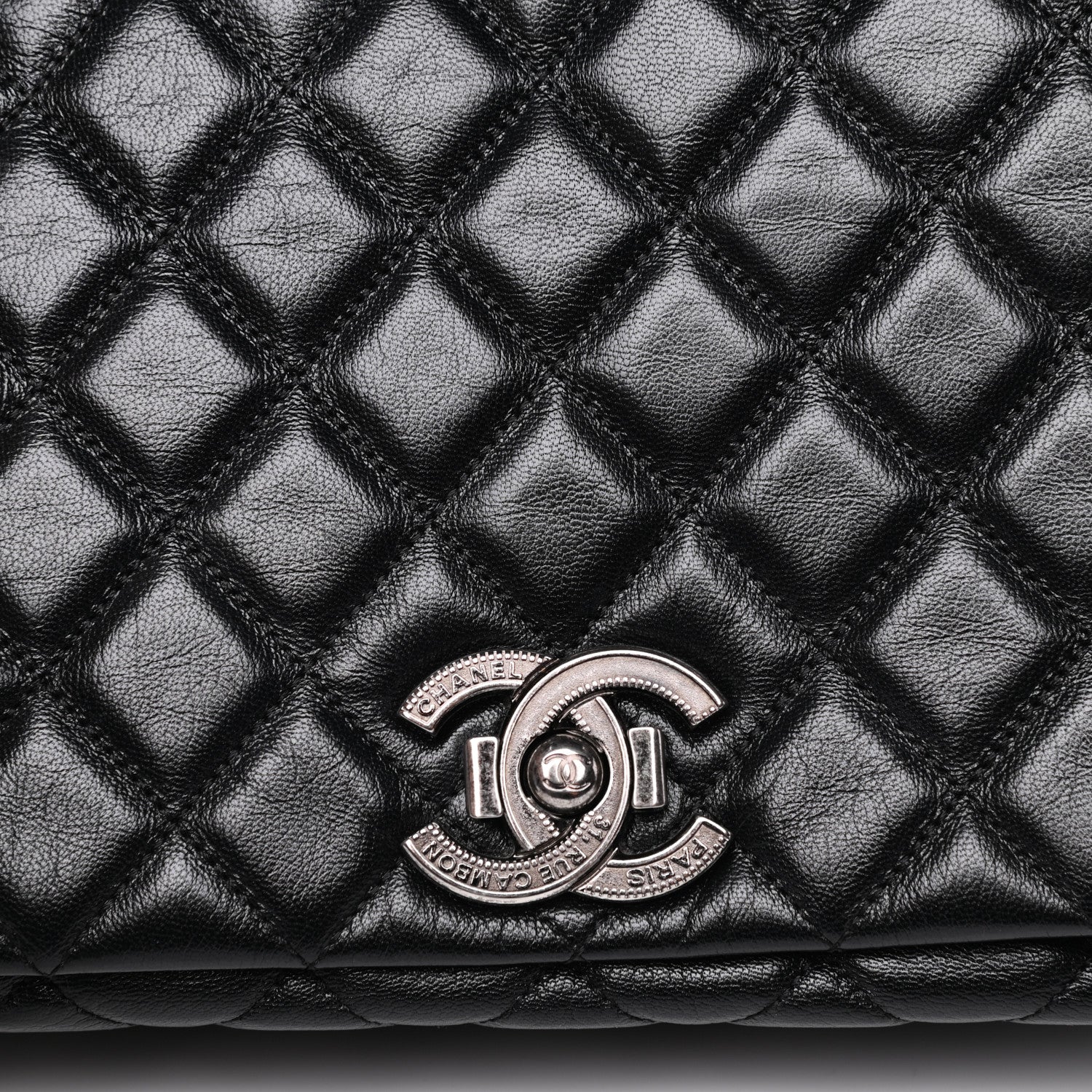 Chanel Metallic Goatskin Large City Rock Flap Black 10 of 10