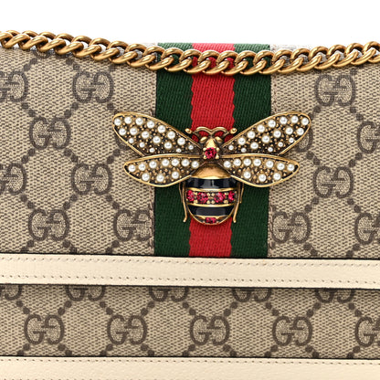 Gucci GG Supreme Monogram Web Queen Margaret Chain Wallet White 7 of 10