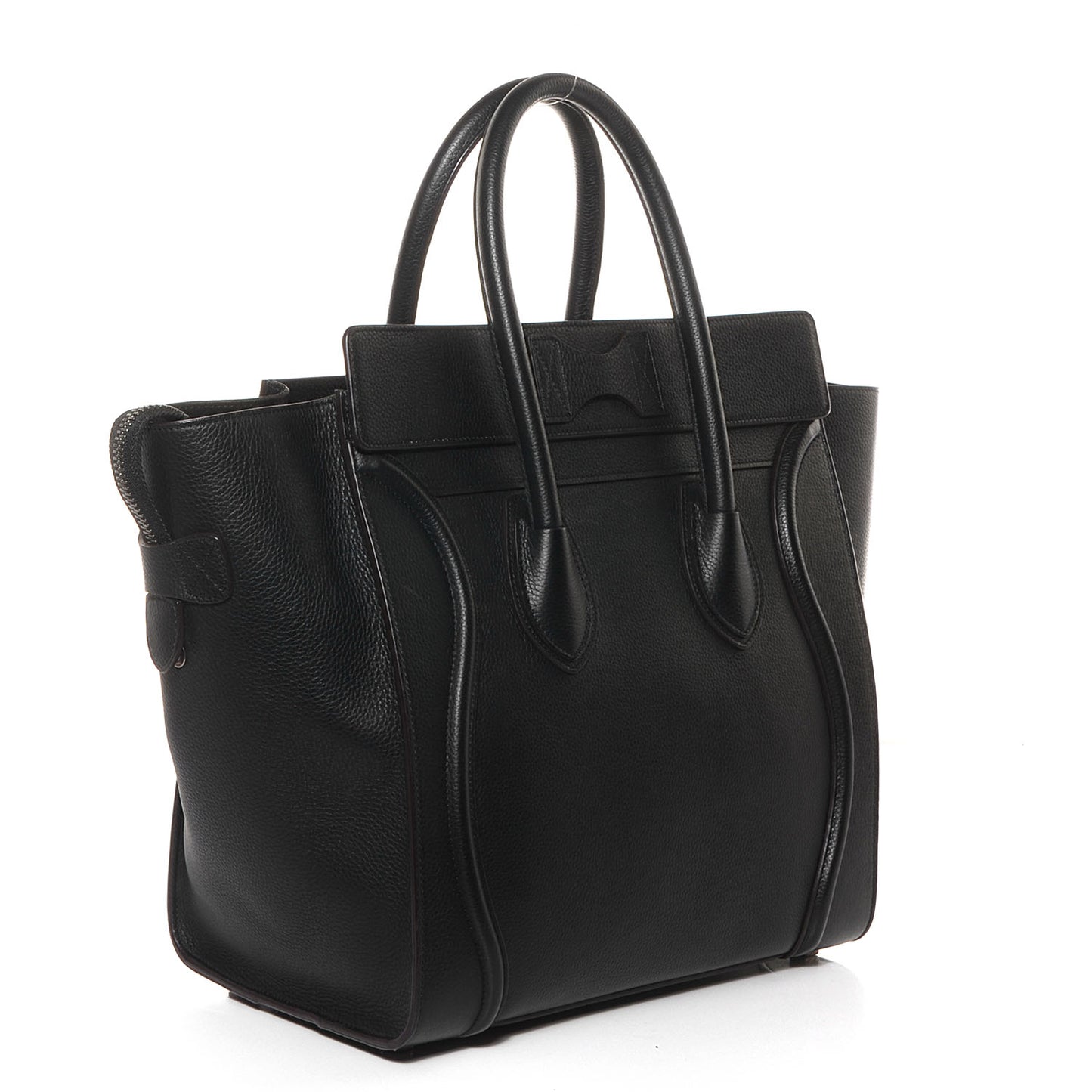 Drummed Calfskin Mini Luggage Black