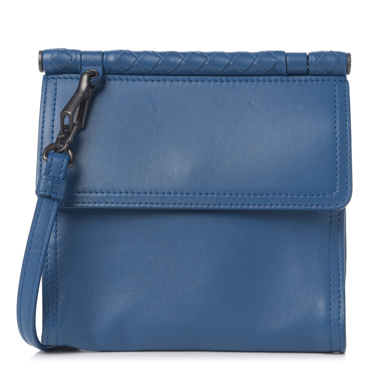 Bottega Veneta Goatskin Intrecciato Crossbody Messenger Blue 1 of 8