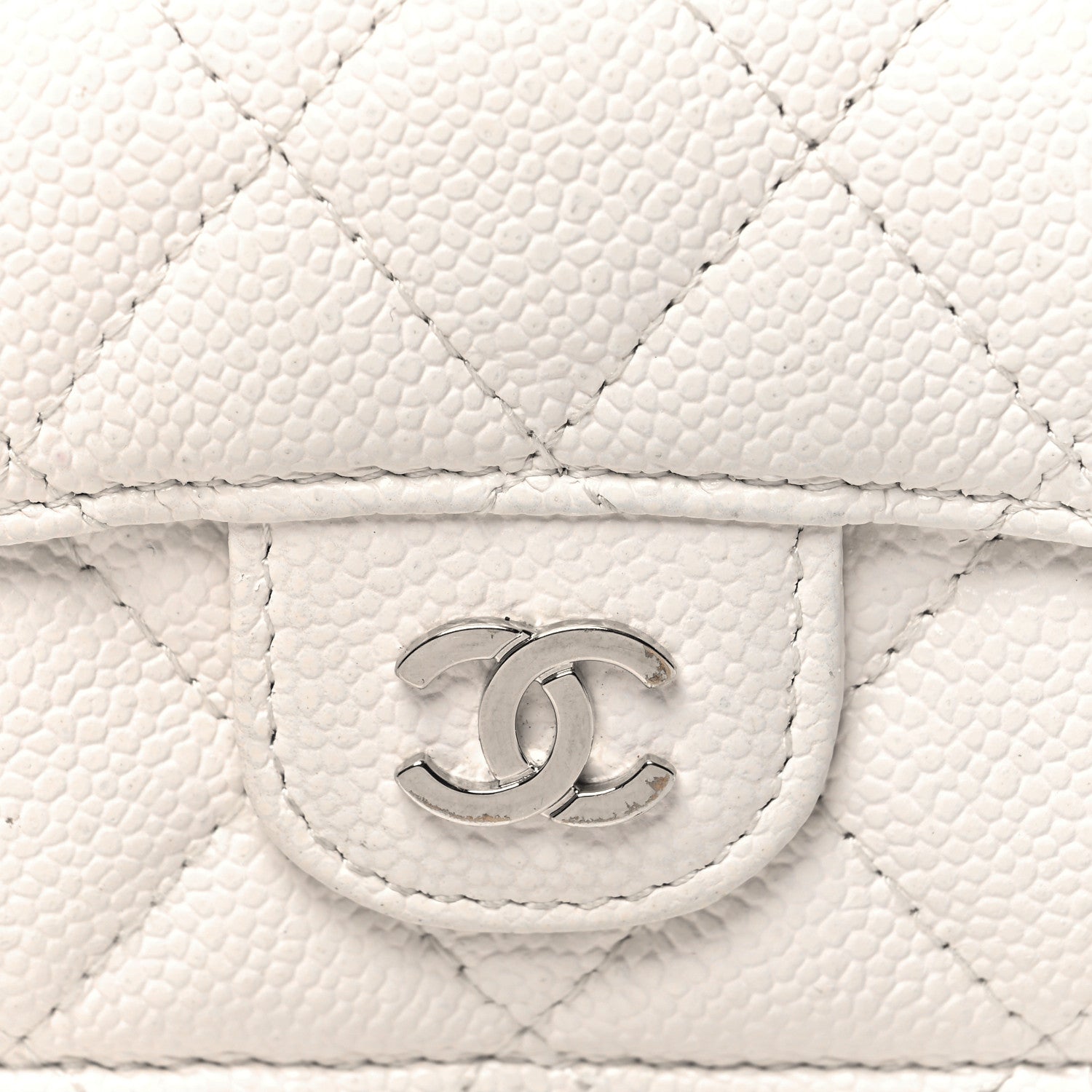 Chanel Caviar Quilted Double Flap Wallet Light White 9 of 14