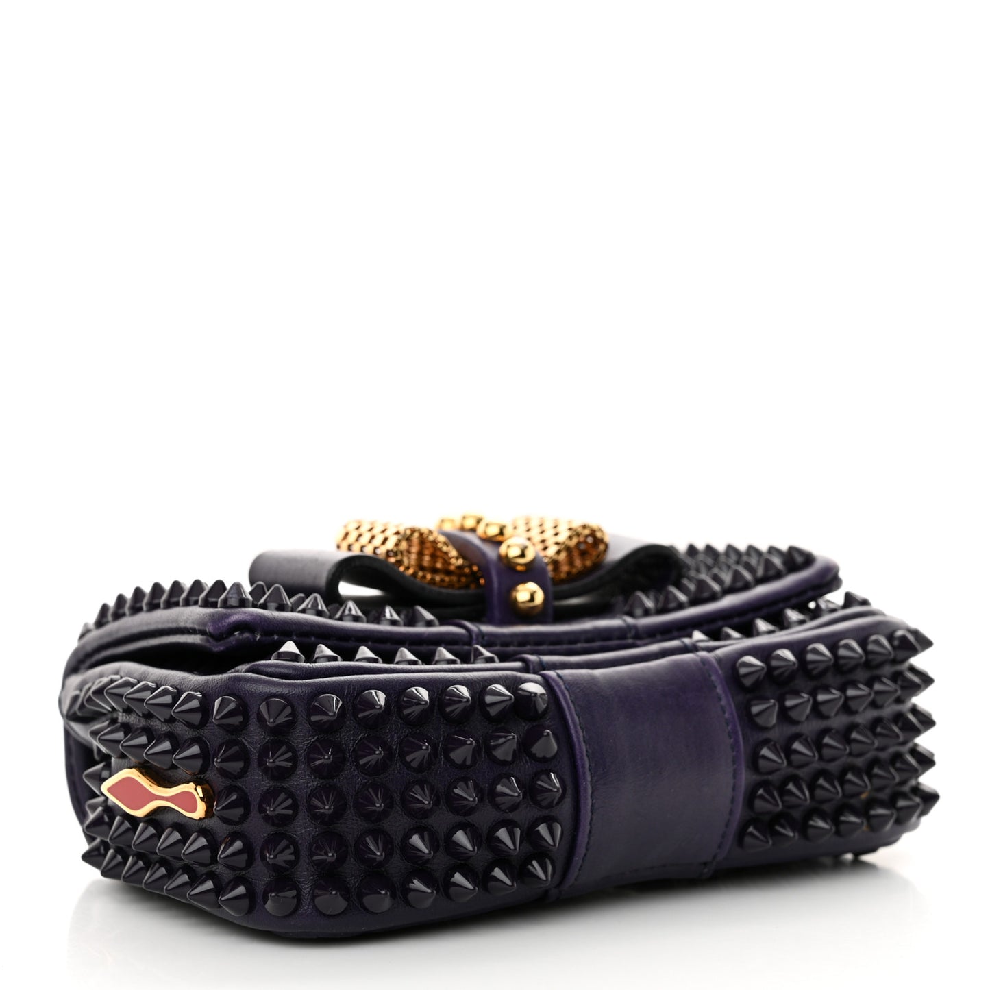 Calfskin Spiked Sweety Charity Crossbody Bag Purple