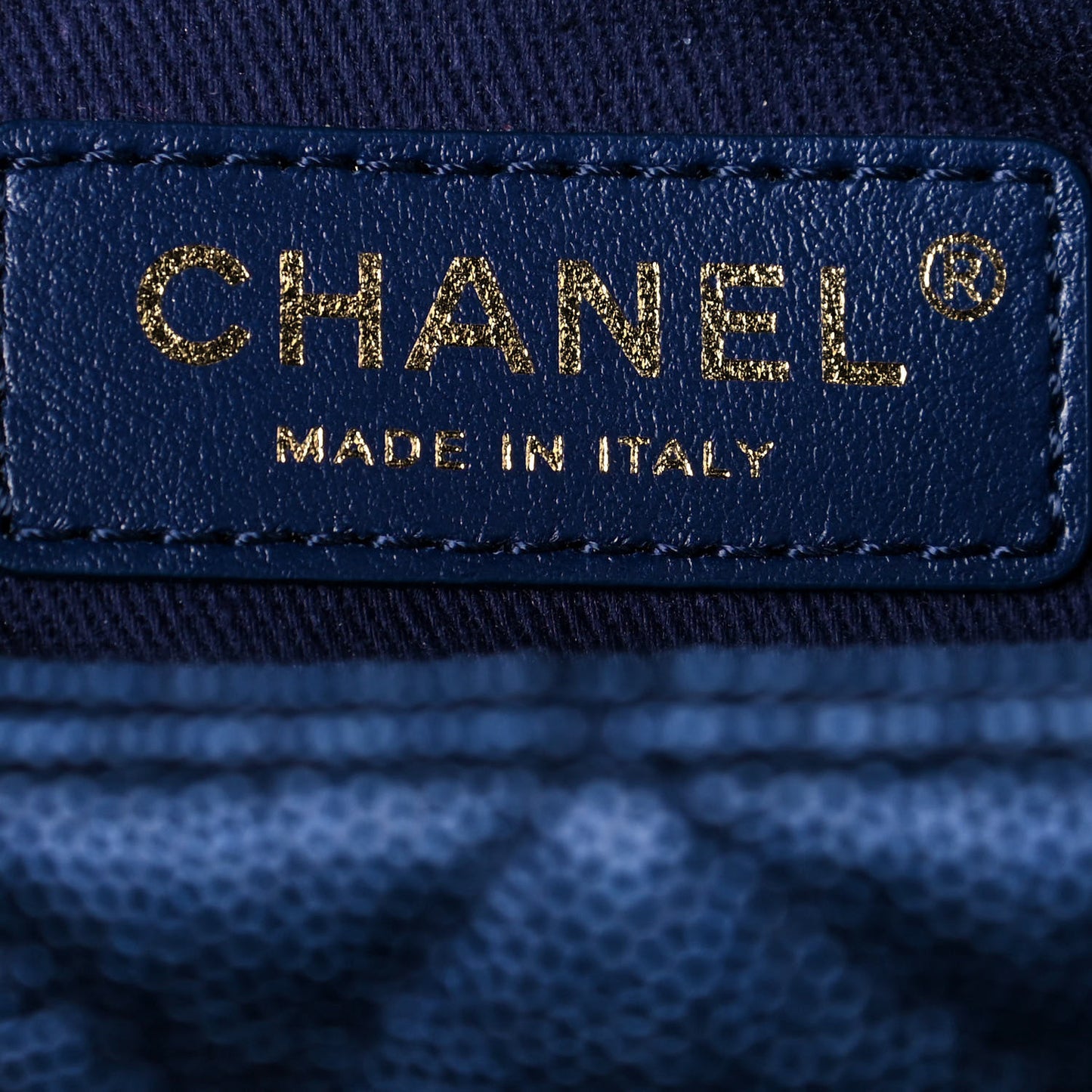 Iridescent Caviar Quilted Small Coco Handle Flap Dark Blue