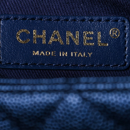 Chanel Iridescent Caviar Quilted Small Coco Handle Flap Dark Blue 5 of 10