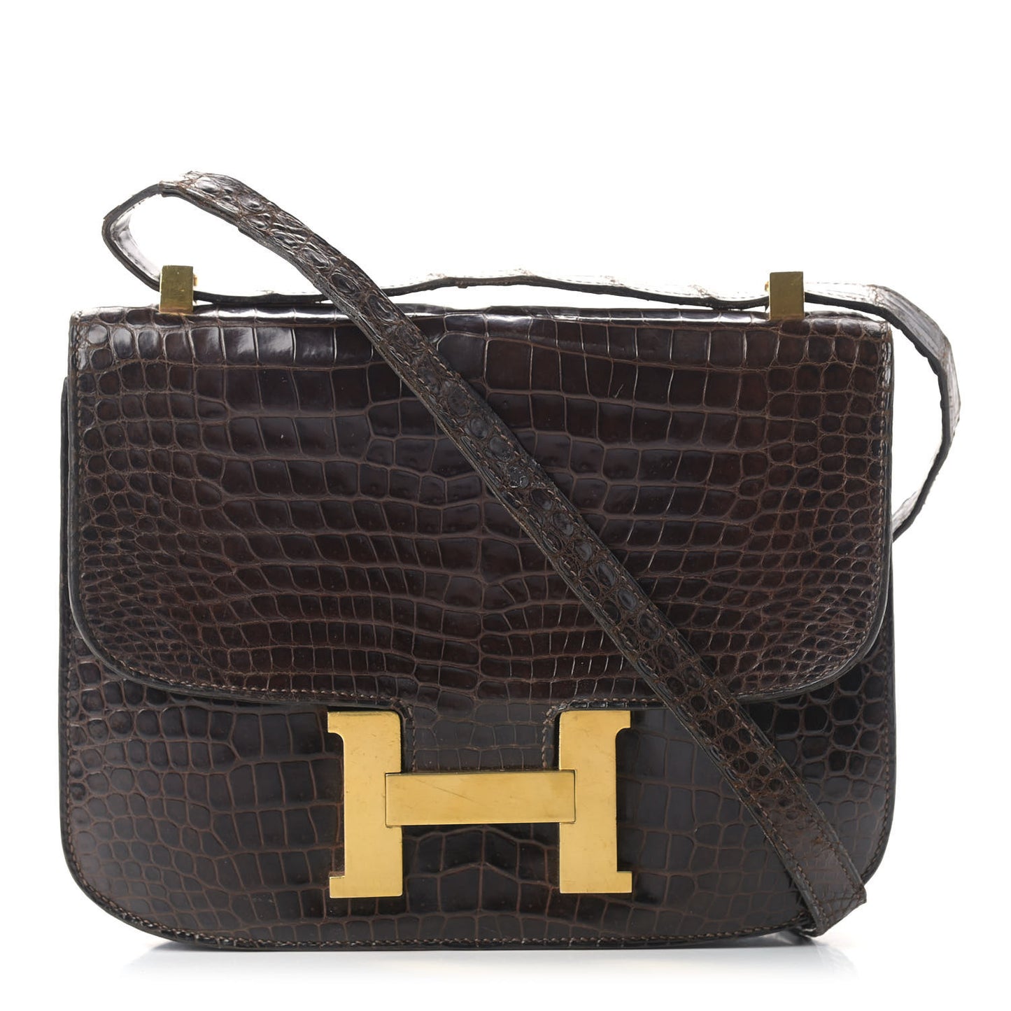Shiny Porosus Crocodile Constance 23 Chocolate
