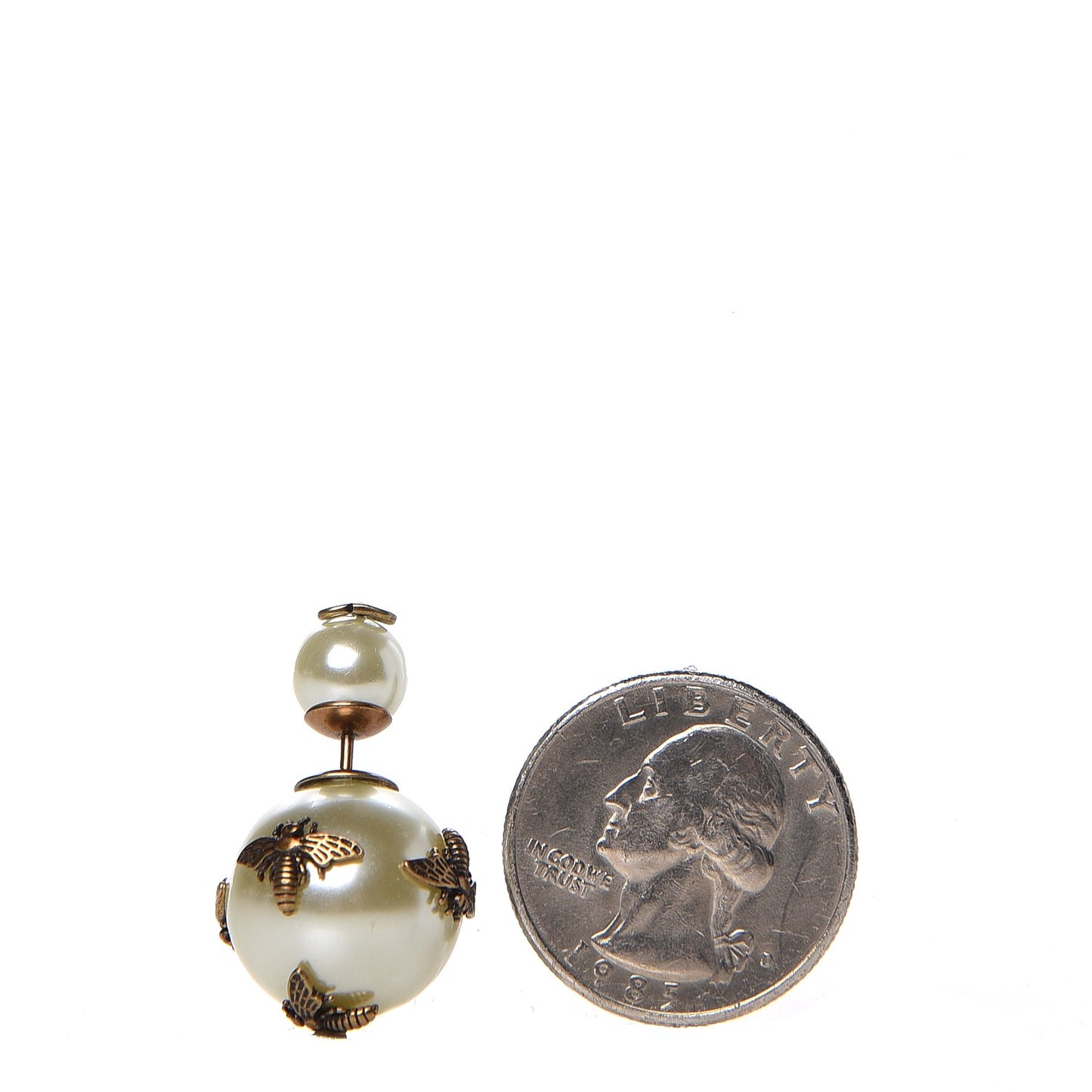 Mise En Dior Tribal Bee Earrings White