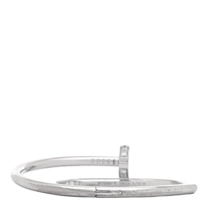 Cartier 18K White Gold Diamond Juste Un Clou Bracelet 15 3 of 5