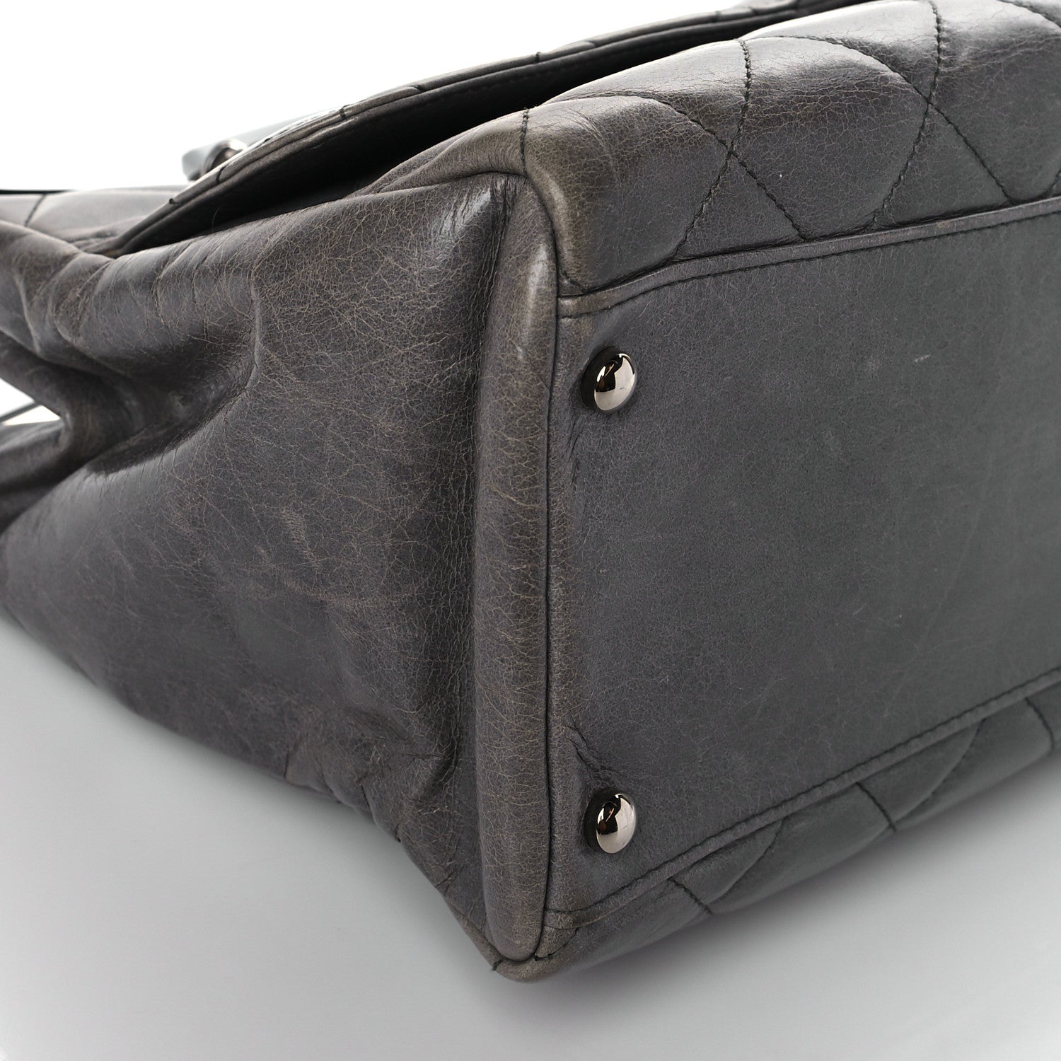 Chanel Glazed Calfskin Quilted Small CC Delivery Tote Grey 9 of 11