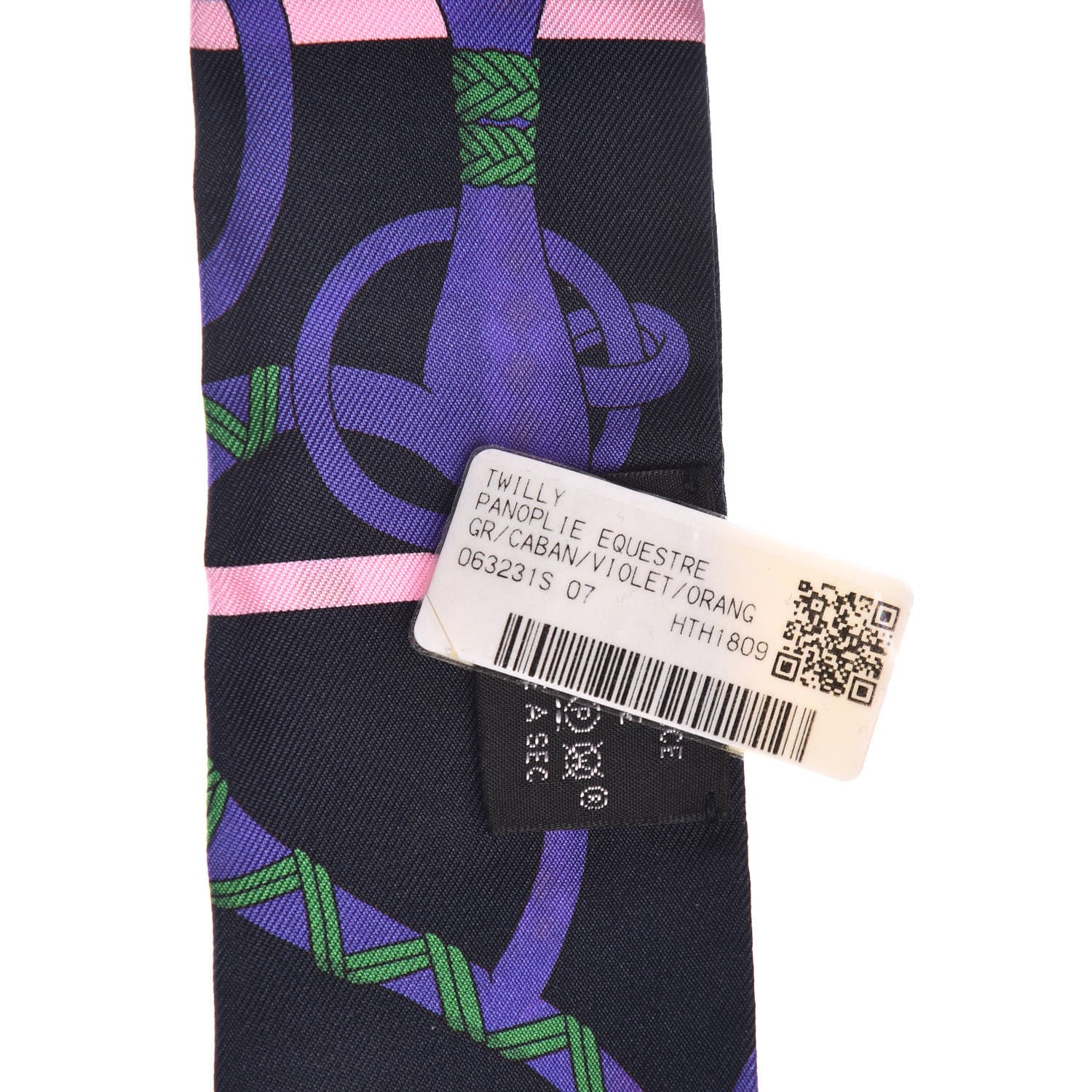 Hermes Silk Panoplie Equestre Twilly Caban Violet Orange 4 of 5