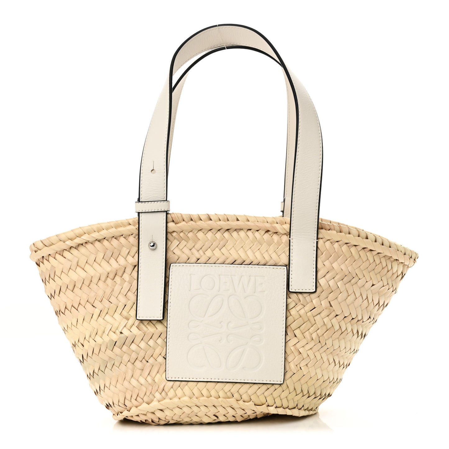 Raffia Mini Basket Tote Bag Natural White