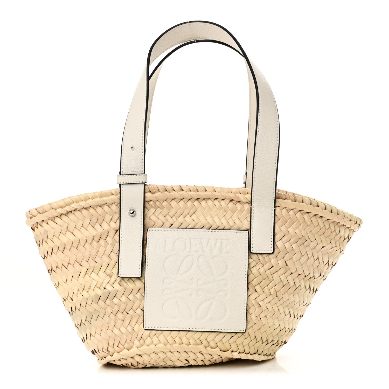 Loewe Raffia Mini Basket Tote Bag Natural White 1 of 9