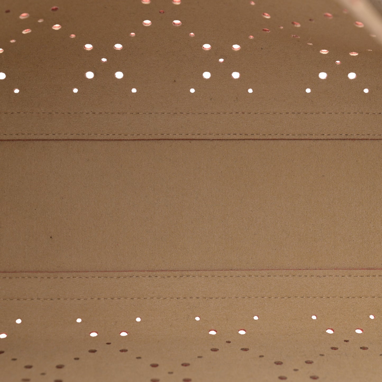 Perforated Grained Calfskin Small Shopping Tote Coral Beige