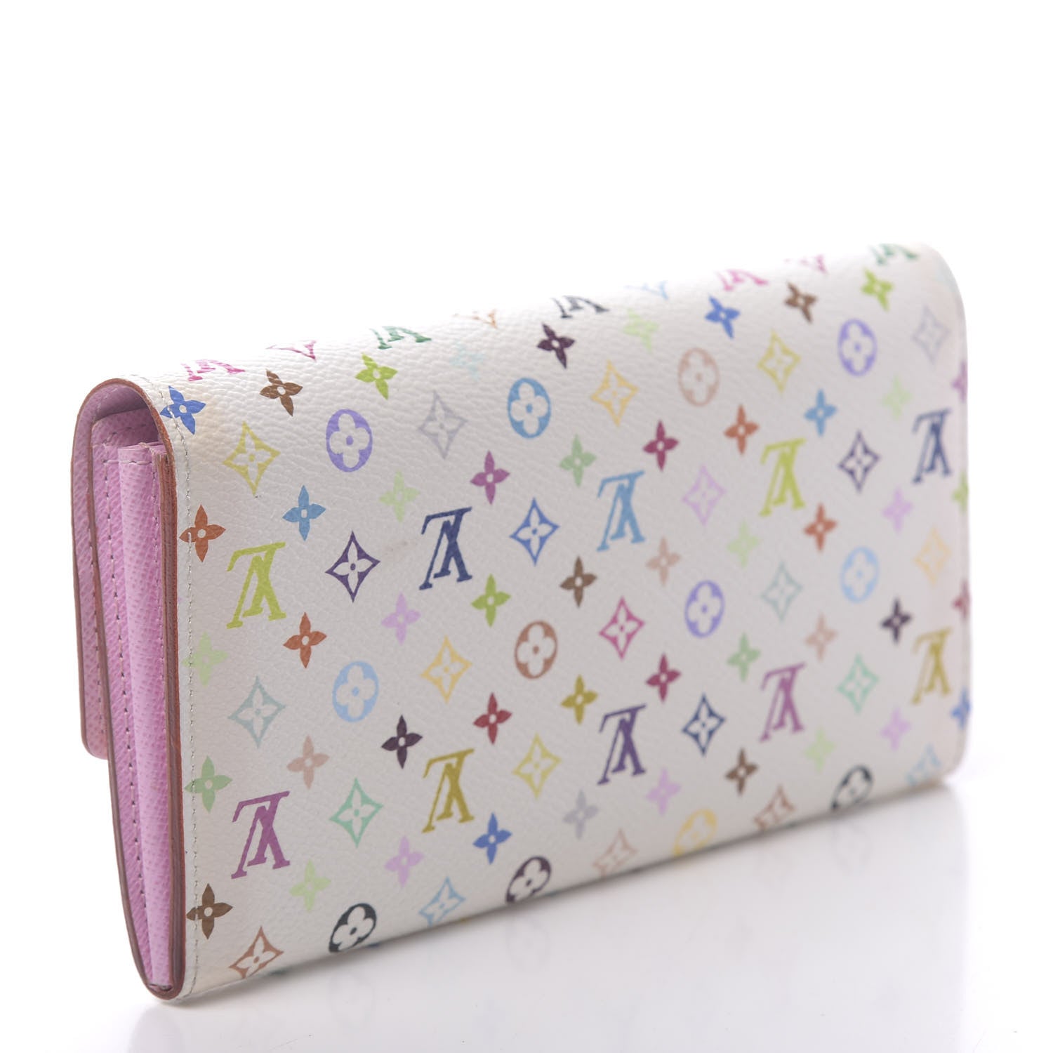 Louis Vuitton Monogram Multicolor Sarah Wallet White Litchi 3 of 8