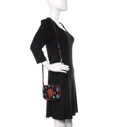 Saint Laurent Calfskin Floral Print Small Classic Monogram Camera Bag Black 2 of 10