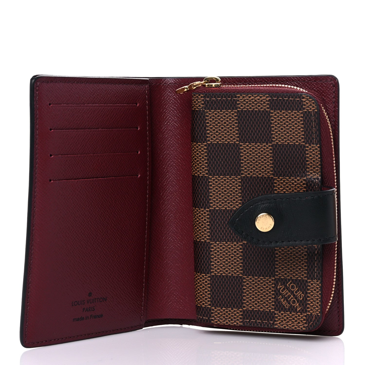 Louis Vuitton Damier Ebene Juliette Wallet Bordeaux Black 5 of 14