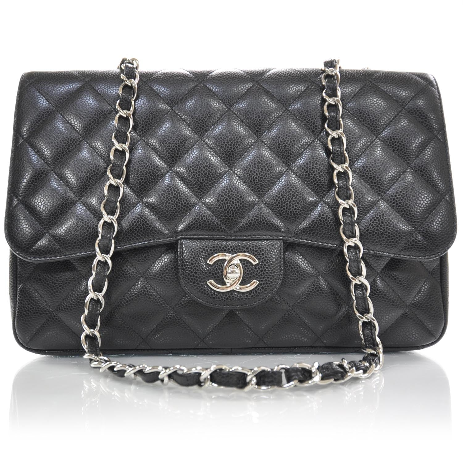 Chanel Caviar Jumbo Flap Black SHW 1 of 9