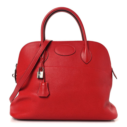 Hermes Taurillon Clemence Bolide 35 Rouge Casaque 1 of 9