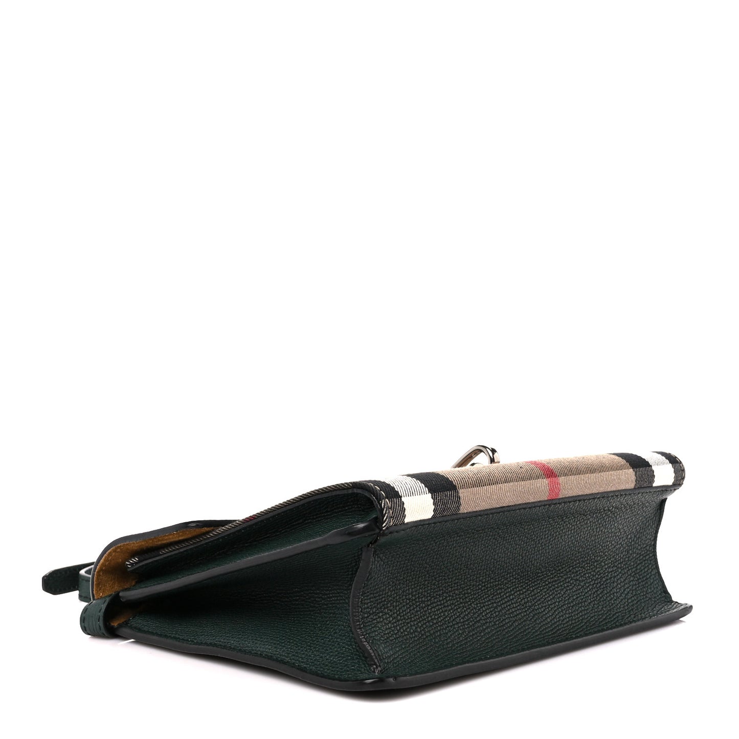 Derby Calfskin House Check Small Macken Crossbody Bag Dark Bottle Green
