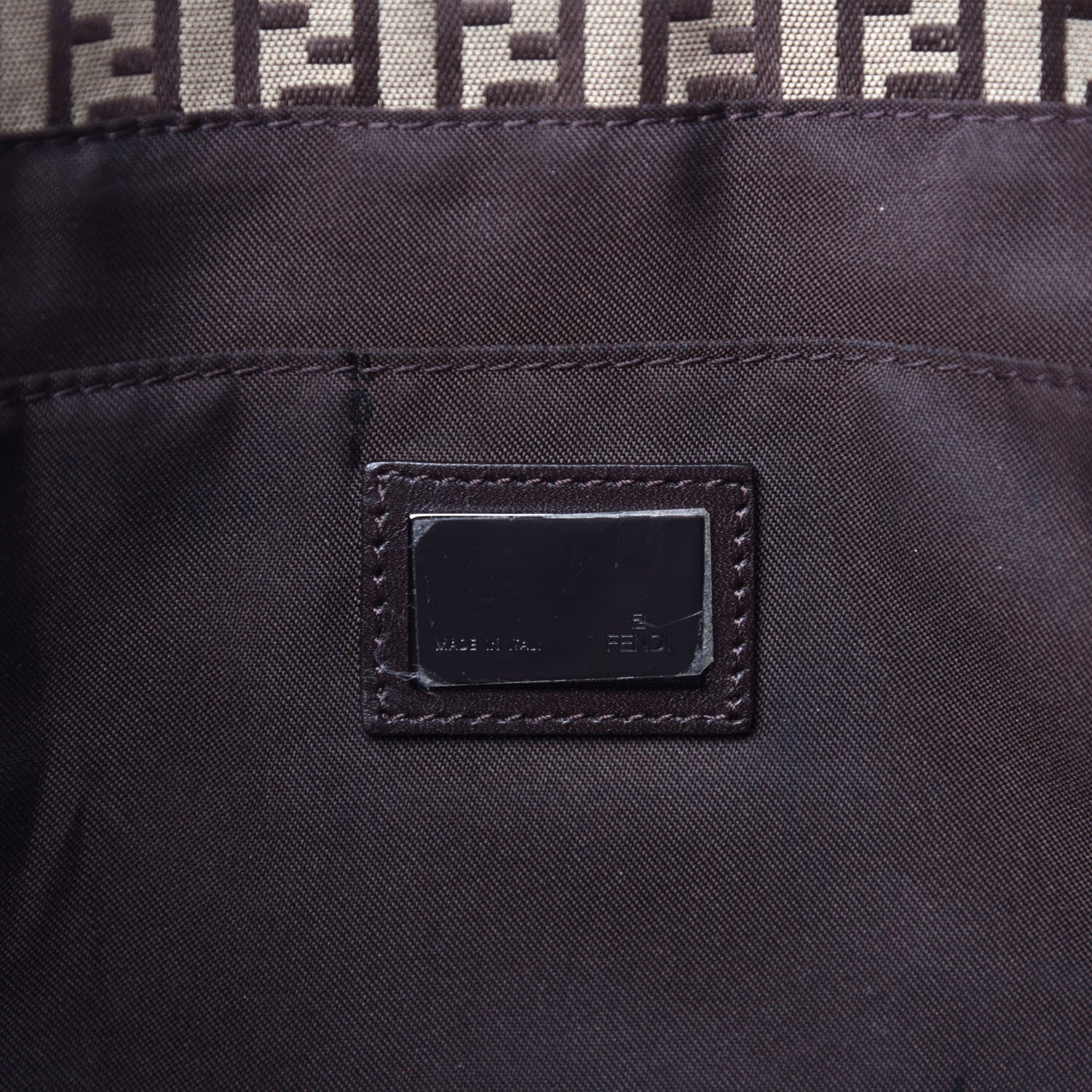 Fendi Zucchino Shopping Tote Tobacco Brown 8 of 9