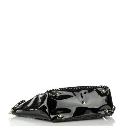 Valentino Garavani Patent Medium Rockstud Tote Black 4 of 7