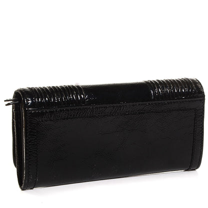 Burberry Crinkled Patent Continental Wallet Black 3 of 9
