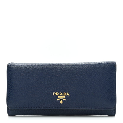 Prada Vitello Phenix Continental Flap Wallet Baltico 3 of 15