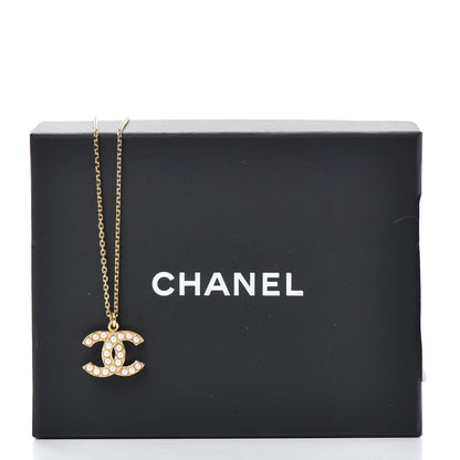 Chanel Pearl CC Pendant Necklace Gold 6 of 6