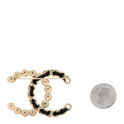 Chanel Lambskin Pearl CC Chain Brooch Black Gold 2 of 5