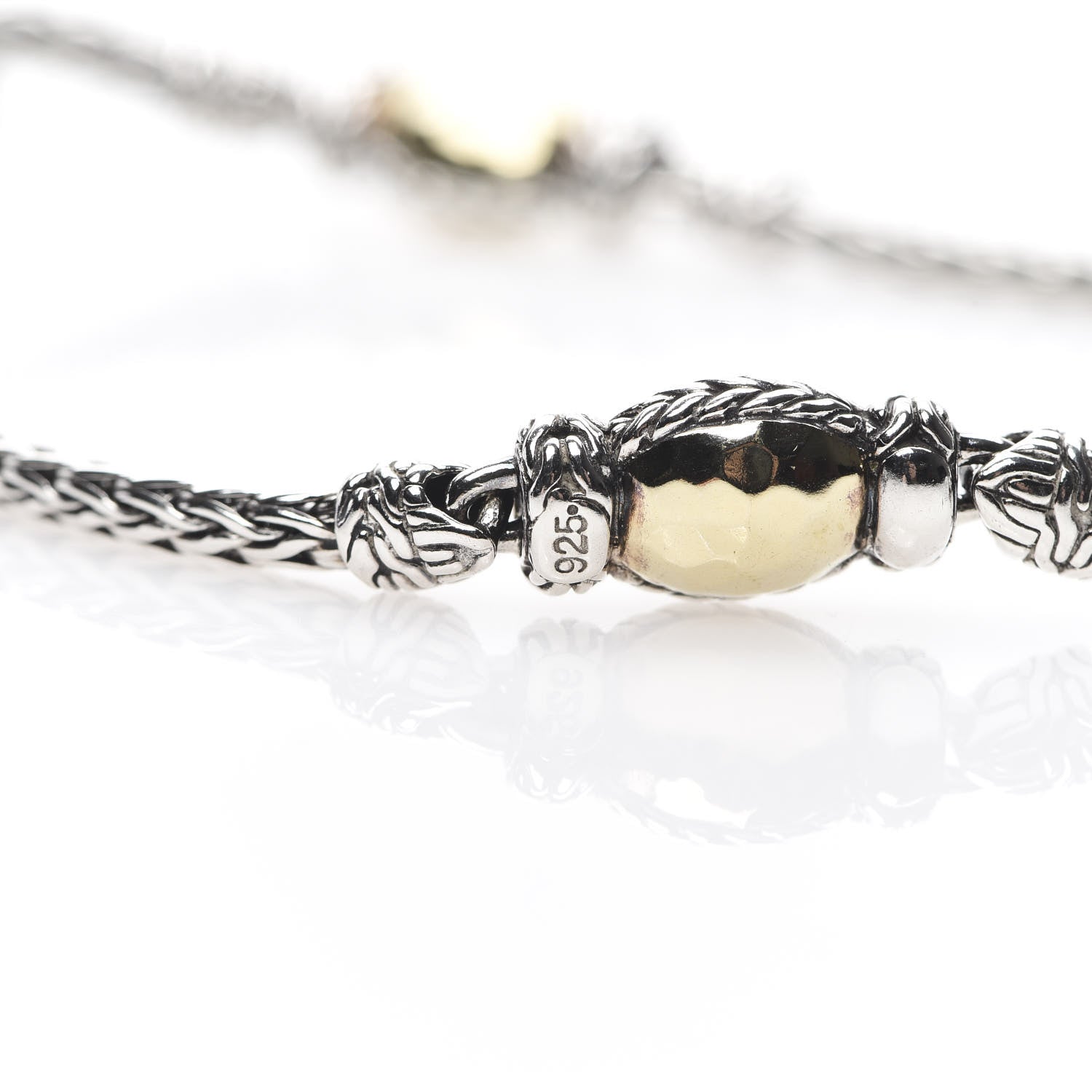 John Hardy Sterling Silver 22K Yellow Gold Palu Station Necklace 6 of 6