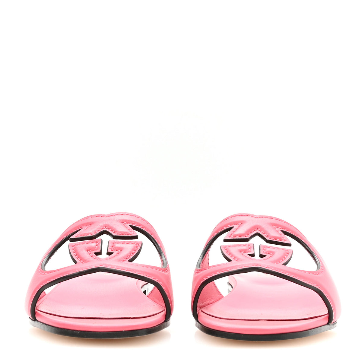 Gucci Cosmos Softy Calfskin Interlocking G Cut Out Slide Sandals 37 Rhodamine Pink 3 of 8