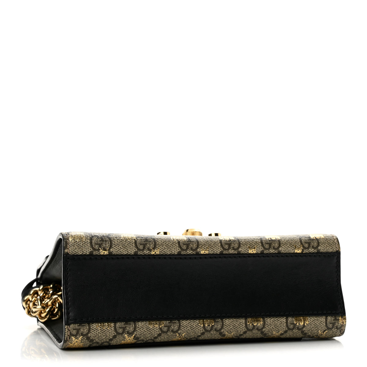 GG Supreme Monogram Bees Small Padlock Shoulder Bag Black
