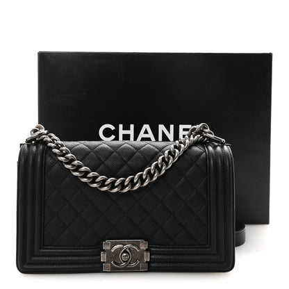 Chanel Caviar Quilted Medium Boy Flap Black 11 of 11
